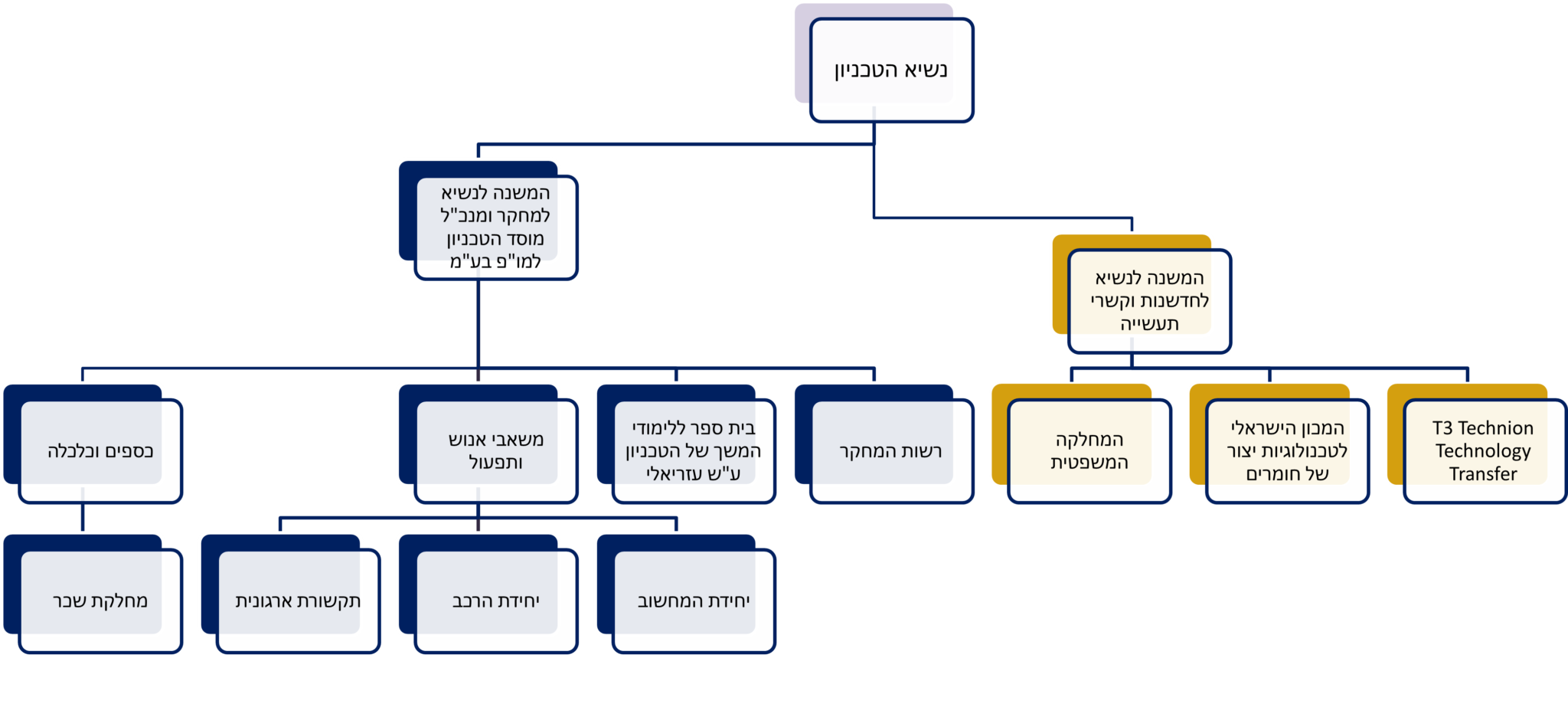 תרשים ארגוני מוסד הטכניון